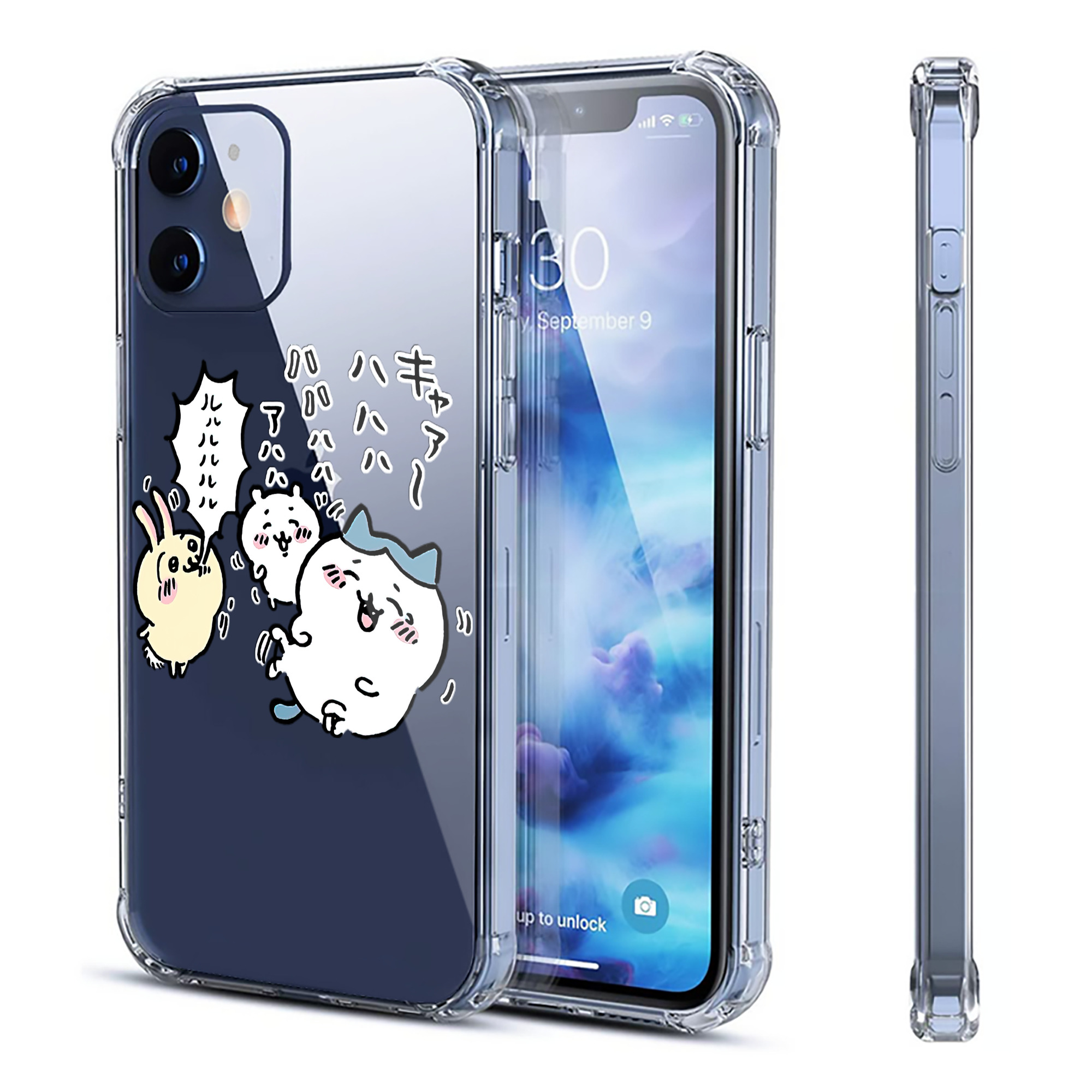 （画像用） ちいかわ うさぎ Chii-kawa usagi 【iPhone 12シリーズ対応】透明スマホケース（クリアソフトケース）